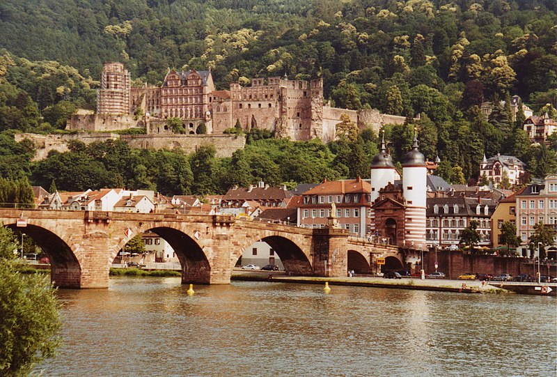 File:Heidelberg, Neckar River, Old Bridge, Castle.jpg