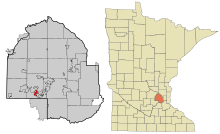 Lage von Tonka Bay im Hennepin County und in Minnesota