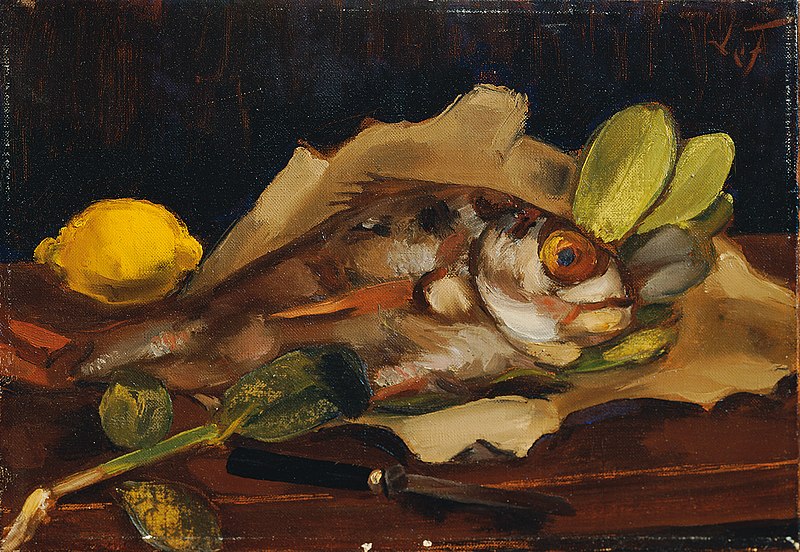 File:Henri Victor Gabriel Le Fauconnier - Fischstillleben mit Zitrone - 2529 - Österreichische Galerie Belvedere.jpg