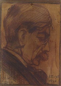 Retrato de N. P. Himona por M. Marzhuvanov, 1920.