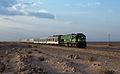 * Nomination 60-951 (EMD GT26) of the Islamic Republic of Iran Railways hauls a passenger train towards Yazd. Taken near Maybod, Iran By User:Kabelleger --Hanooz 06:02, 3 November 2019 (UTC) * Promotion  Support Good quality.--Famberhorst 06:05, 3 November 2019 (UTC)