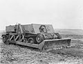 Crusader gun tractor converted to bulldozer