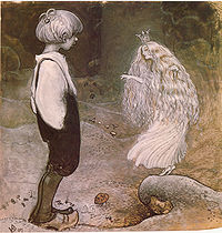 Иллюстрация Йон Бауэра к произведению Альфреда Смедберга «Семь желаний» в сборнике детских рассказов «Среди пикси и троллей».