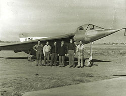 The I.Ae.  37 Ala Delta after installing the engine