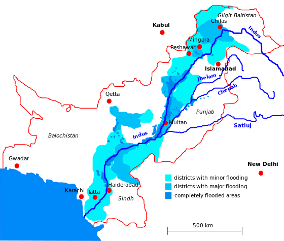 Affected areas as of 26 August 2010