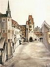 Innsbruck Castle Courtyard, 1494, Gouache and watercolour on paper
