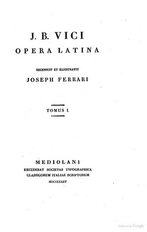 Ioannes Baptista a Vico - Opera latina tomus I - Mediolani, 1835.djvu