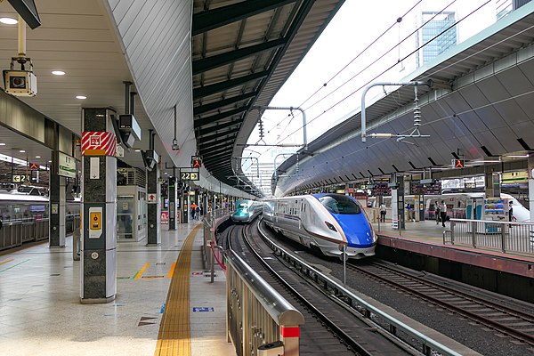 JR East Shinkansen platform in 2021