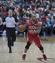 Nelson spent the first 43 games of the 2017-18 season with New Orleans. Jameer Nelson (24310641587).jpg