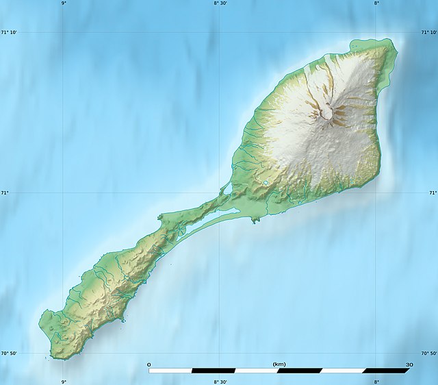 Carte en relief de l'île Jan Mayen.