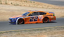 Logano racing at Sonoma Raceway in 2021 Joey Logano 22 Sonoma 2021.jpg