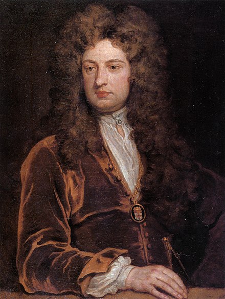 Sir John Vanbrugh in Kneller's Kit-cat portrait, considered one of Kneller's finest portraits