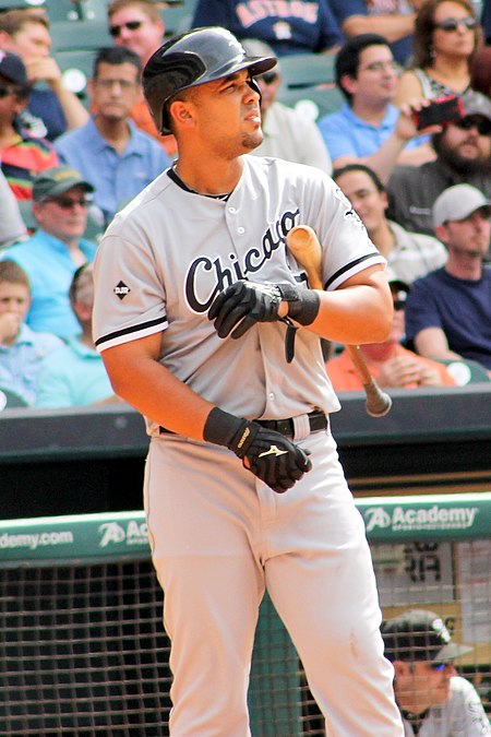 Jose Abreu on deck circle at Minute Maid 2014.jpg