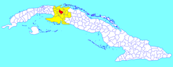 עיריית Jovellanos (אדום) במחוז Matanzas (צהוב) וקובה