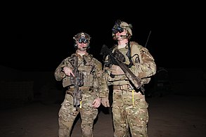 US Army 75th Rangers using multiple Block II accessories on their rifles at night. Note the Insight WMX 200 light mounted on the rifle of the operator on the right. Kandahar province operation 130210-A-KM292-026.jpg