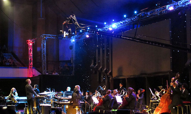 Kitaro playing with the orchestra in Tehran, 2014