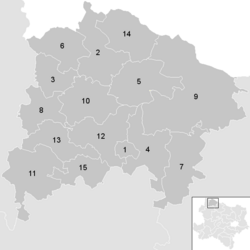 Lage der Gemeinde Bezirk Waidhofen an der Thaya im Bezirk Waidhofen an der Thaya (anklickbare Karte)