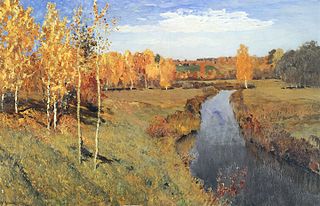 <i>Golden Autumn</i> A painting by Russian artist Isaac Levitan