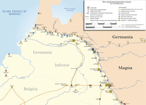 Niedergermanischer Limes Karte