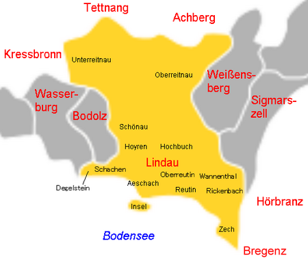 Lindau Ortsteile und Nachbarn