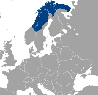 Homeland of the Sami people at present LocationSapmi.png