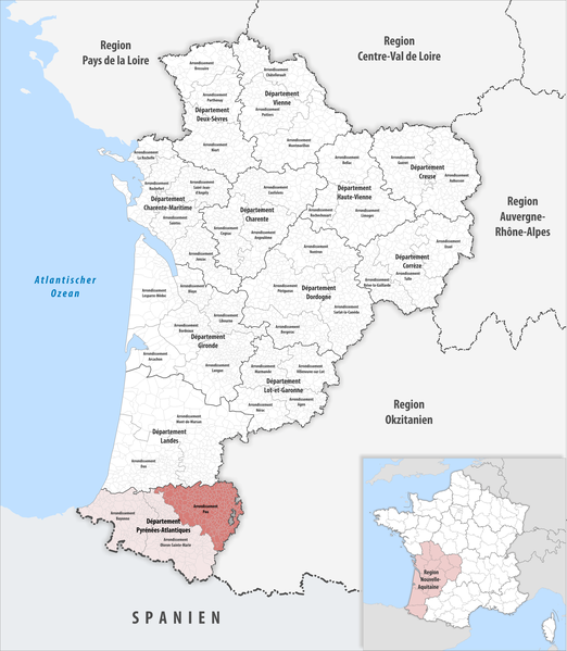 File:Locator map of Arrondissement Pau 2019.png