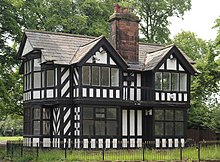 The lodge of New Ferry Park was given by Lord Leverhulme in 1903 and is, at Grade II, the only listed building in New Ferry Lodge, New Ferry Park.jpg