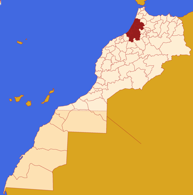 Localização da região em Marrocos.Sara Ocidental incluído.