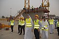 The former Minister of Works during a visit to Isa Town gate project (2009)