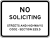 NO SOLICITING