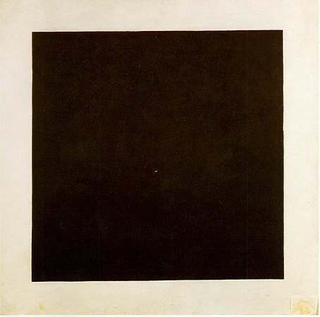The Black Square (1915) by Kazimir Malevich is considered the first purely abstract painting (Tretyakov Gallery, Moscow).