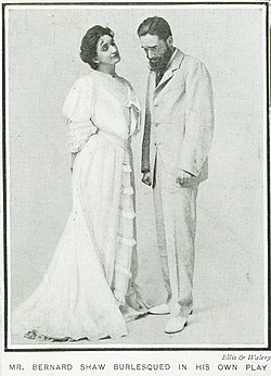 1905-ös felvétel a londoni ősbemutatóról: Anna szerepében Lillah McCarthy, Tanner Johnt Harley Granville Barker alakítja