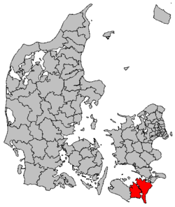 Položaj općine Guldborgsund na karti Danske