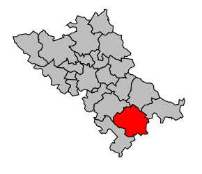 Kanton na mapě arrondissementu Toulouse