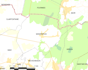 Poziția localității Mondrepuis