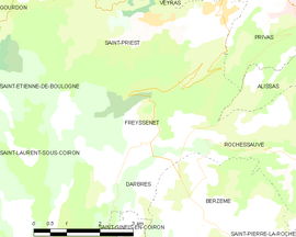 Mapa obce Freyssenet