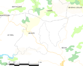 Mapa obce Arques