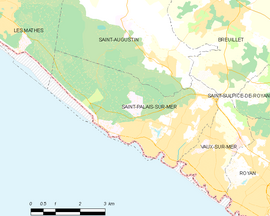 Mapa obce Saint-Palais-sur-Mer