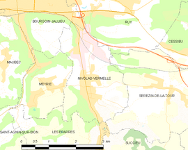 Mapa obce Nivolas-Vermelle