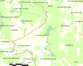 Mapa obce Colmier-le-Haut