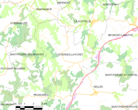 Mapa obce Cisternes-la-Forêt