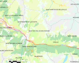 Mapa obce Saint-Michel-de-Maurienne