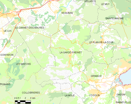 Mapa obce La Garde-Freinet