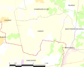 Mapa obce Linazay