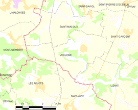 Mapa obce Voulême