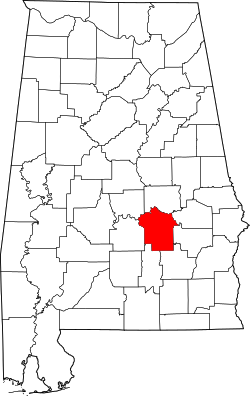 Karte von Montgomery County innerhalb von Alabama