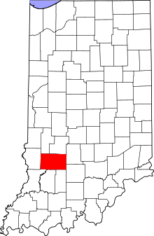 Harta e Greene County në Indiana