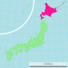 Location of Hokkaido Prefecture in Japan Map of Japan with highlight on 02edit Hokkaido prefecture.svg