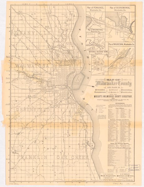 File:Map of Milwaukee County and plans of Pewaukee, Oconomowoc, Wauwatosa, Waukesha LOC 2015593101.tif