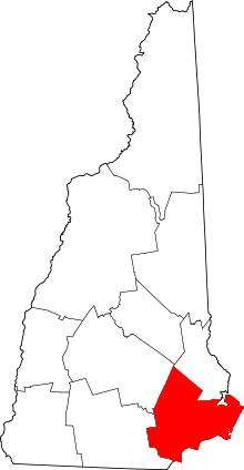 Harta e Rockingham County në New Hampshire